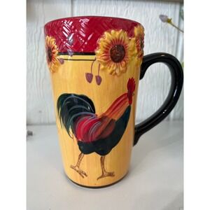 Ganz Rooster Sunflower Tall Ceramic Coffee Mug Cup Item BC14987